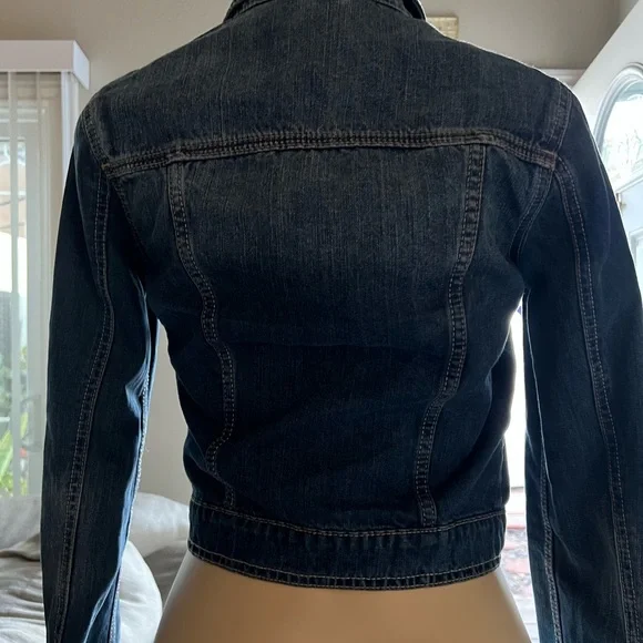 Aeropostale Dark Blue Denim Jacket pit 17 length 19 - Picture 2 of 4